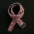 Plush leopard print belt-pink