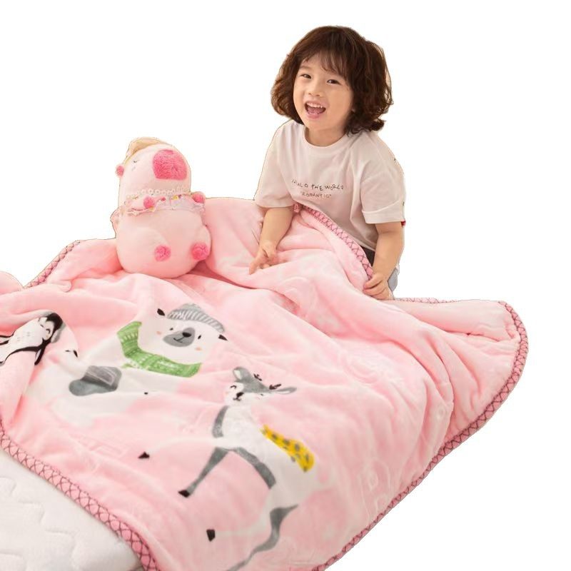 Double-Layer Thickened Children's Blanket Raschel Children's Blanket Cartoon Baby Blanket Kindergarten Blanket Cross-Border Children's Blanket Wholesale