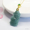 Guan Yu Natural Grade a Jade Pendant Blue Water God of Wealth Jadeite Hanging Ornament Necklace Jewelry Wholesale S4112901