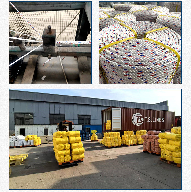 Cross-Border Foreign Trade Specializes in Polypropylene Pp Rope Manufacturers, 3-Strand Plastic Linen Rope, Marine Shipping Cable Rope Customization