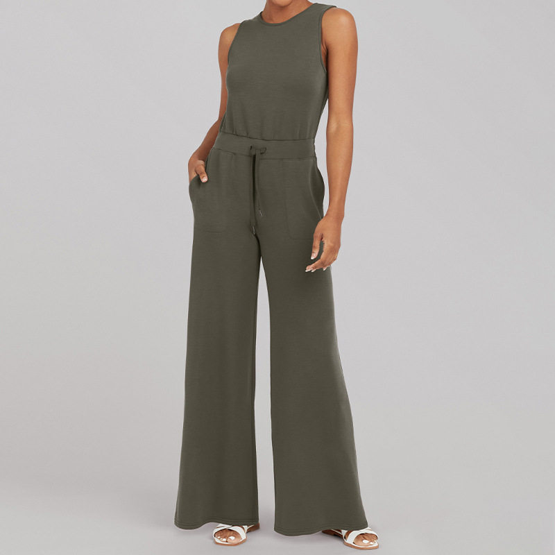 Plus Size Womens High Waisted Drawstring Knit Pants Slim Fit Solid Color Comfortable Fabric Casual Wear Wholesale