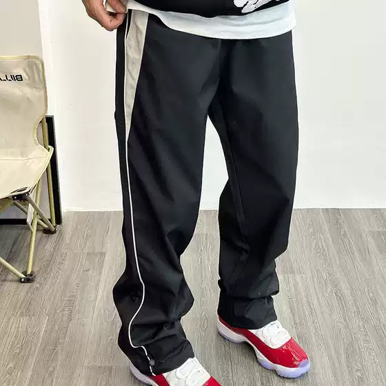 American High Street Retro Vintage Sports Pants for Men and Women Summer 2023 New Trendy Straight Loose Casual Long Pants