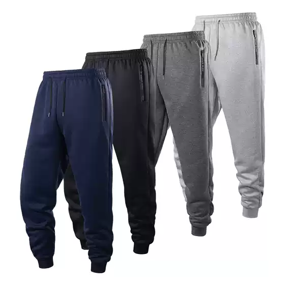 European Size Cross-Border Men's Autumn and Winter Fleece-Lined Cotton-Like Jogger Pants Breathable Fashion Foreign Trade Aliexpress Sweatpants