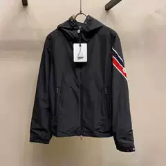 M Brand Hooded Windbreaker Fashion Waterproof Thin Jacket Trench Coat British Style Slim Fit Lapel Zipper
