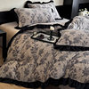Autumn and Winter French Retro Style Milk Velvet Four-Piece Set Flannel Coral Velvet Lace Quilt Cover Bed Sheetss and Fitted Bed Sheetss Three-Piece Set