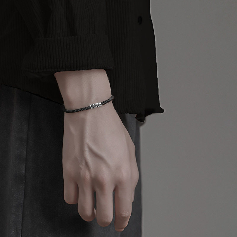 Retro koi Bracelet Men's Fashion ins cold style men's woven bracelet simple distressed small carp beaded bracelet