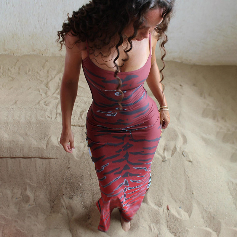 Fashionable Womens Bodycon Dress Sexy Backless Design Trendy Print Perfect for Autumn Wholesale Available