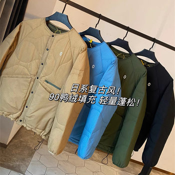 Island Country Single! Big Factory Craftsmanship! Urban Round Neck Autumn and Winter New Lightweight down Jacket for Men and Women, Off-Shoulder Loose Jacket