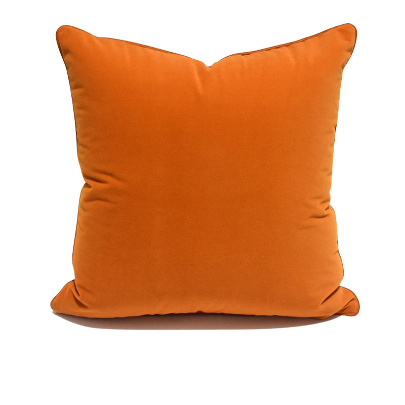Living Room Orange Plush Pillowcase Model Room Sofa Accessible Luxury Cushion Cushion Bag Cover Amazon Temu Cross-Border Wholesale