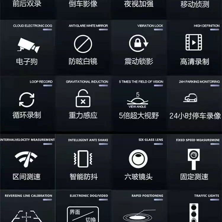 E-Commerce Dropshipping 4.5inch Hd Driving Recorder 1080P Starlight Night Vision Dual-Lens Reversing Image