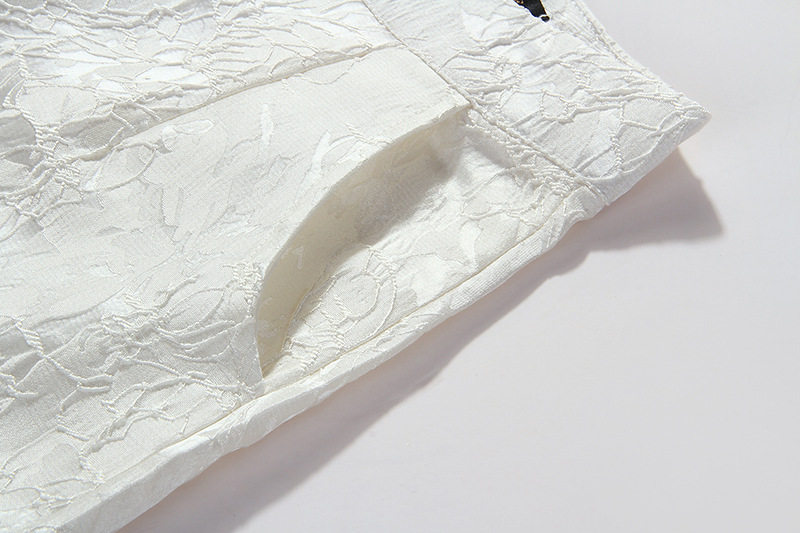 Bộ mặc nhà nữ cotton tay ngắn họa tiết trơn — Trắng chi tiết 13