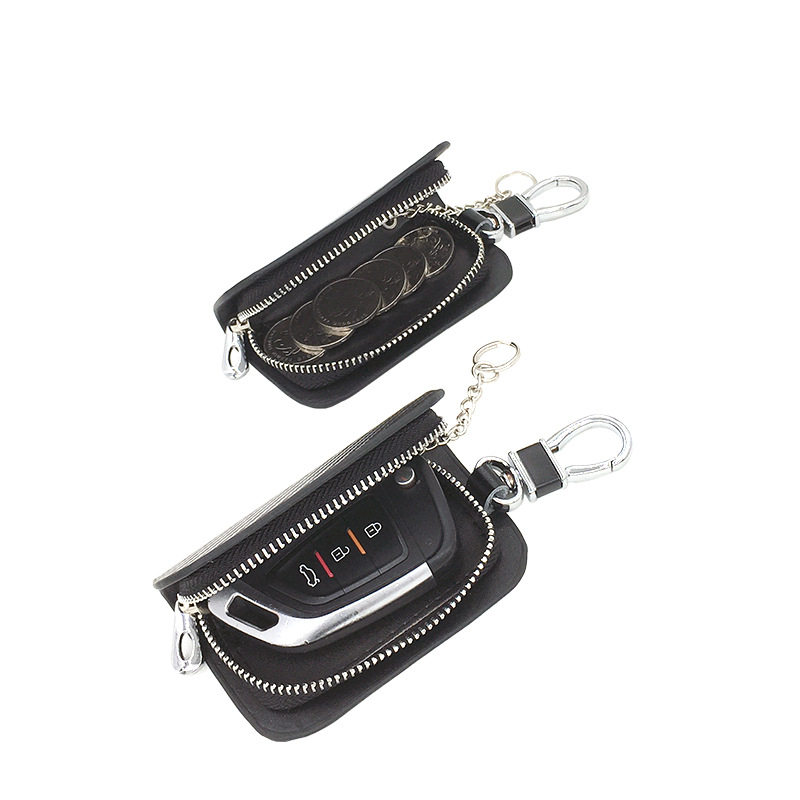 Car Key Case Carbon Fiber Pattern Zipper Bag Universal Personalized Remote Control Protective Case Coin Purse Men's and Women's Key Bag