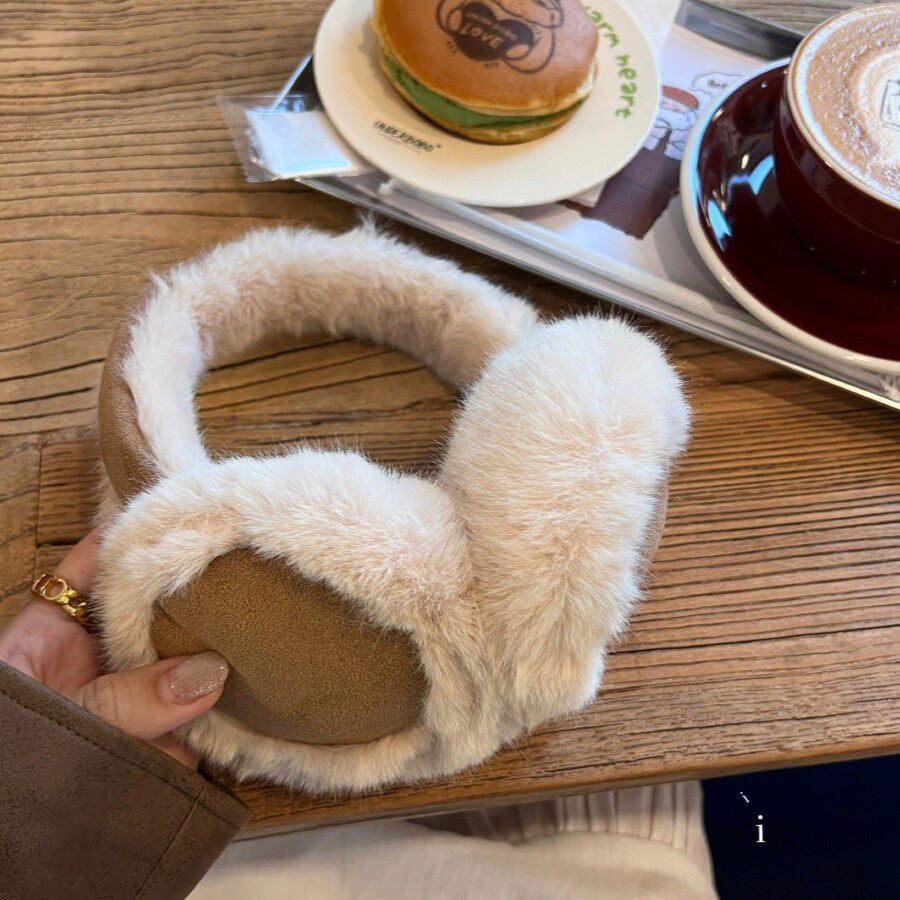 Suede Plush Earmuffs for Women in Winter Korean Style Fleece-Lined Warm Earmuffs for Cycling Cold-Proof Ear Warmers Ear Muffs Trendy