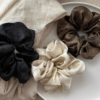 Korean-style high-end French vintage large intestine hair ring ball head ponytail hair rope large hair ring French satin hair accessories