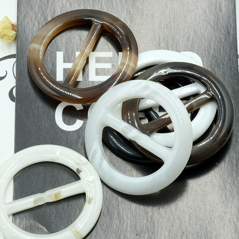 Resin Waist Buckle Day Buckle Adjustable Buckle T-shirt Corner Knot Buckle Three-gear Buckle Ribbon Scarf Button