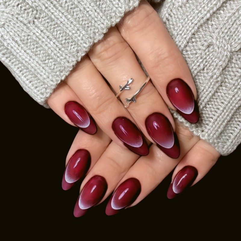 Collection 2025 New Style 24 Pieces Geometric French Style Wearable Nails Multi-Color New Press-On Nails French Manicure