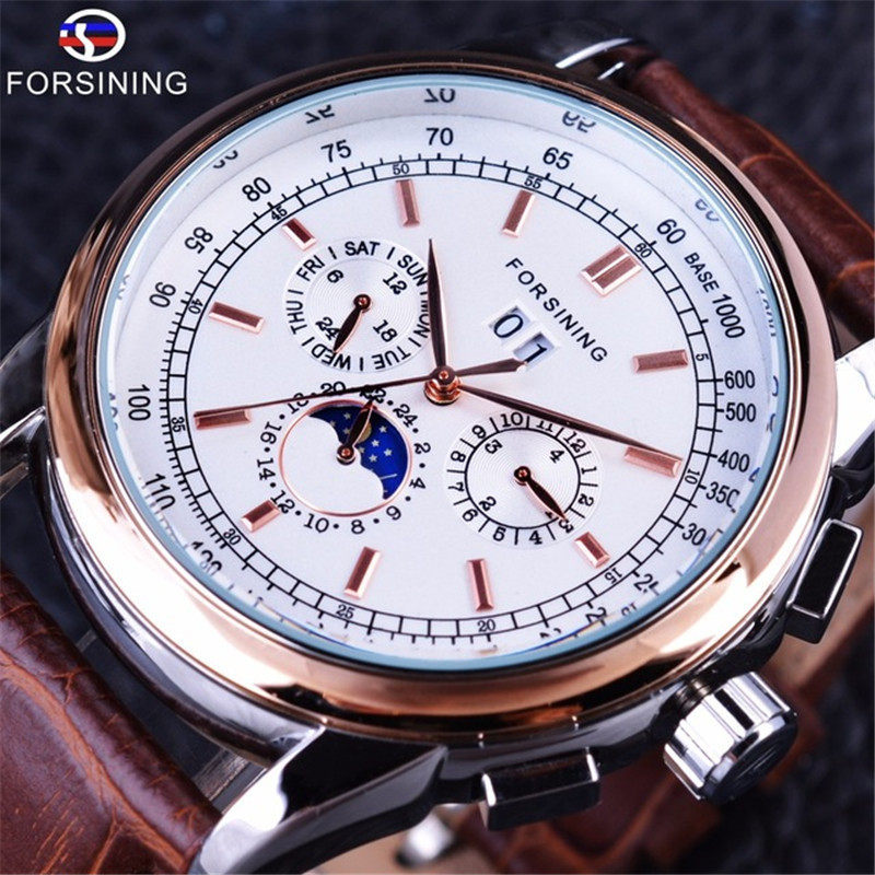 forsining men's fashion casual multi-functional Shanghai movement automatic mechanical watch