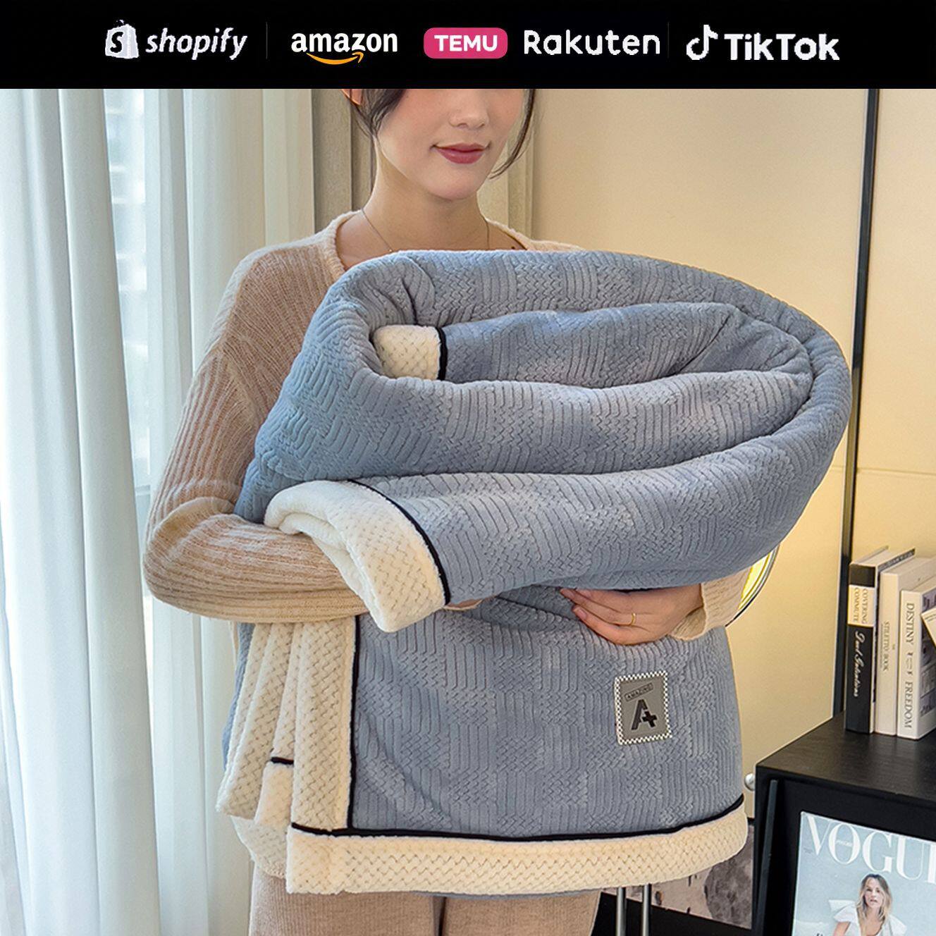 Popular Nordic Style A-Class Milk Velvet Knitted Blanket for Autumn and Winter, Thickened Velvet Bed Sheet, Flannel Sofa Cover Blanket