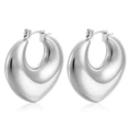 Peach heart hollow earrings steel color MS-008