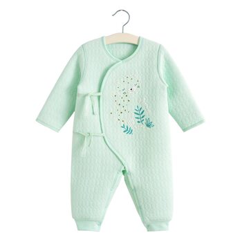Baby's One-Body Clothes Autumn and Winter Single-breasted Long-sleeved One-body Thickened Lace-up Lace-up Cotton Baby's Long Climbing One-Body Clothes