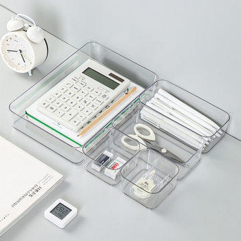 Drawer Compartment Storage Box Desk Cabinet Built-In Stationery Pen Rectangular Plastic Desk Organizer Small Placement Box