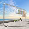 Bold galvanized steel pipe clothes drying rack floor-standing household balcony clothes hanger outdoor double pole simple water pipe clothes drying rack