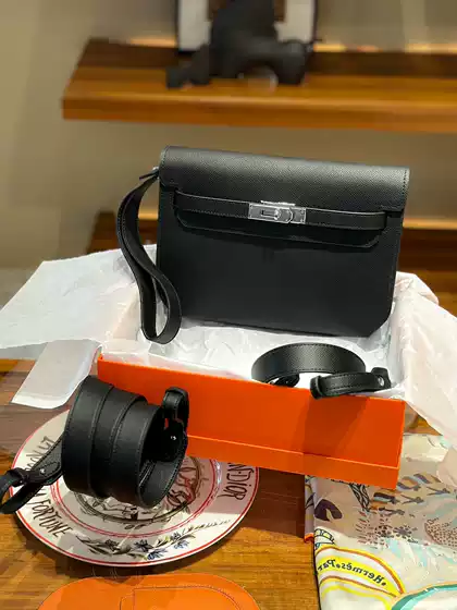 Hermès Epsom Genuine Leather Kelly Depeches Briefcase 25 Yamashita Yuzo Embossed Top-Grain Leather Crossbody Underarm Bag
