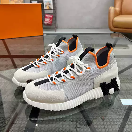 European Foreign Trade Cowhide Splicing Mesh Casual Sports Shoes Lace-Up Breathable Running Shoes Men's New Driving and Traveling Shoes