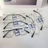 Male and female teenagers wide side retro frame oval polygon frame pure titanium metal optical myopia glasses factory processing