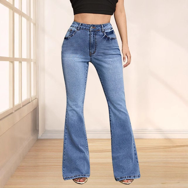 Trendy Womens Denim Pants Bow Tie Print Casual Style Comfortable Fit Wholesale Available customizable