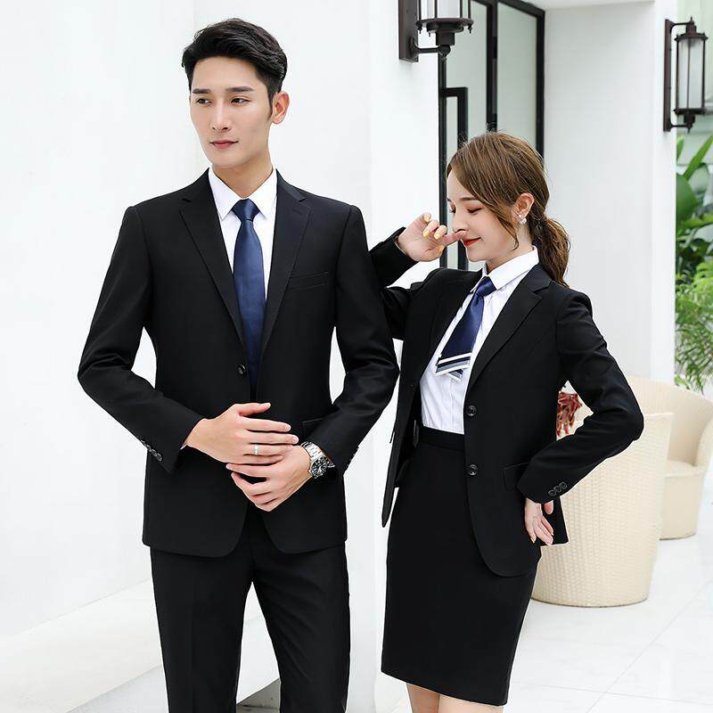 仿毛料西装西服套装正装教师公务员面试西装外套秋冬职业装工作服