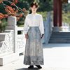 Chinese style plus size women's ancient style hanfu new Chinese style Ming style Daily men's and women's same style couple's white woven gold vest skirt