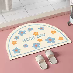Toilet Water Absorbent Mat Diatom Mud Toilet Door Entrance Mat Quick-drying Semi-circular Bathroom Anti-slip Mat Soft Mat