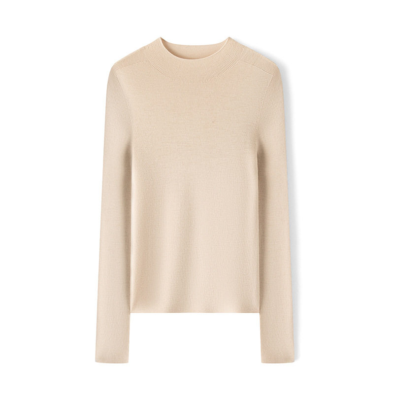 秋冬上新女装岛精无缝机洗美丽诺羊毛衫新澳纱线修身针织衫打底衫