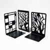 Metal Bookends with Hollow Design, Creative Student Book Storage Rack, Desktop Office Book Support, Bookends Wholesale Customization