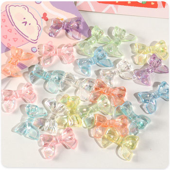 Translucent Colorful Ab Colorful Bow with Holes Loose Beads Beading Handmade DIY Material Beads Mobile Phone Chain Necklace Decoration