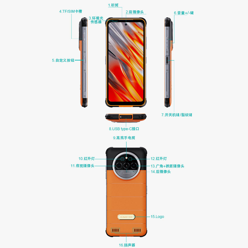 4g Android Rugged Smartphone 6200Mah Long Standby Rugged Mobile Phone Nfc Recognition Outdoor Rugged Mobile Phone