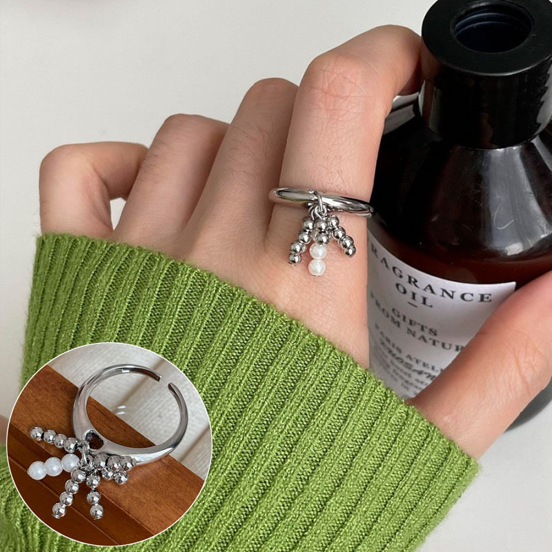 简约几何线条螺旋戒指女时尚设计感冷淡风开口指环旋涡环形食指戒