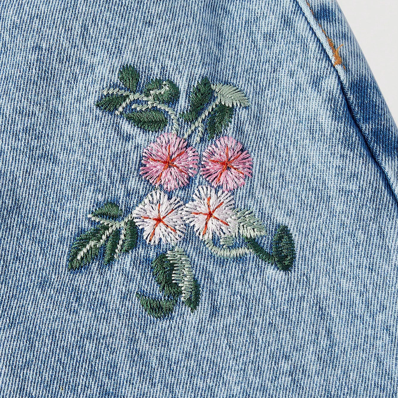 Casual Embroidered Straight Leg Jeans Versatile Design Trendy Style Comfortable Fit Perfect for Everyday Wear Ready