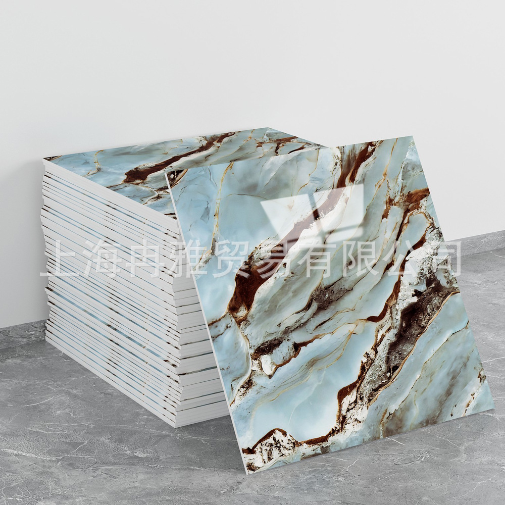 跨境外贸仿大理石鎏金3d墙面翻新装饰贴纸防油防水墙纸自粘瓷砖贴
