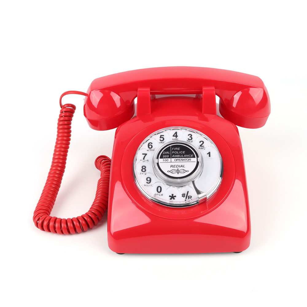 跨境复古电话机按键式電話固定座机客房办公家用酒店仿古电话厂家