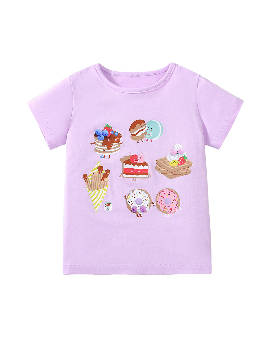 New Cartoon Kids' Top, Summer Girls' Short-sleeve T-shirt, Toddler Cotton T-shirt