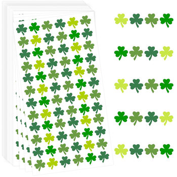 St. Patrick's Day Sticker Green Clover Lucky Label Self-Adhesive Decorative Sticker Party Gift Seal Sticker