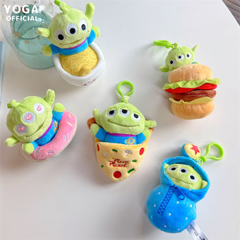 Authentic Disney Three-Eyed Burger Pizza Donut Series Plush Doll Doll Pendant Bag Pendant Gift