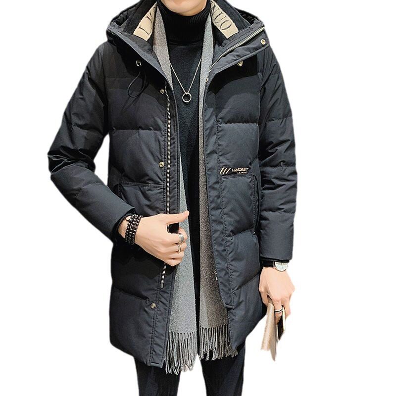 High quality winter down jacket men's mid-length new trendy hooded handsome winter thick warm coat men's clothing
