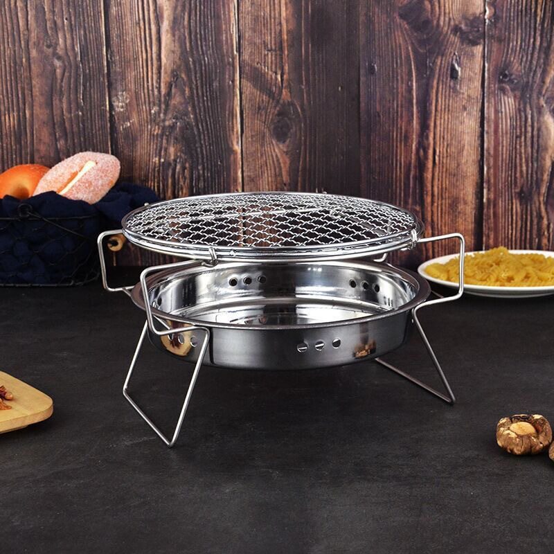 Wood Stove Charcoal Barbecue Round Household Commercial Outdoor Portable Barbecue Stove Carbon Grill Barbecue Artifact