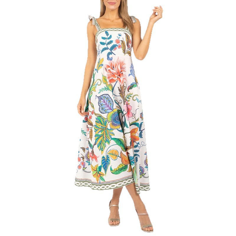 Casual Tie Front Dress Fashionable Floral Print Spring Summer Wear for Women Wholesale Available