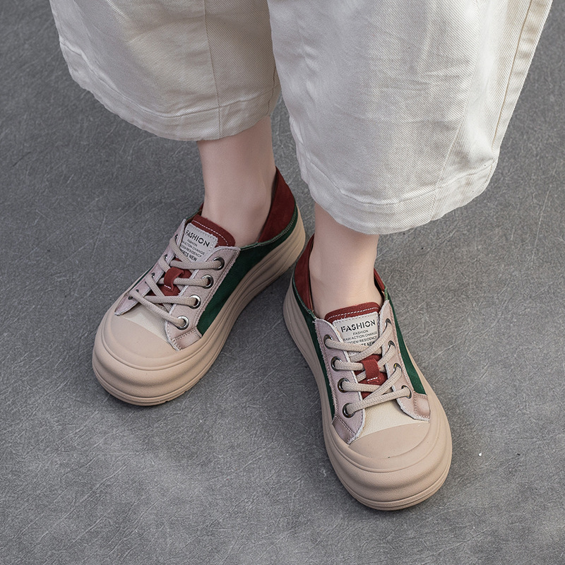 Giày Thể Thao Tăng Chiều Cao Nữ Mũi Tròn Đế Cao Hàng Mùa Xuân Thu Đông