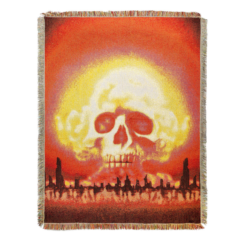 Customized Halloween Skull Tapestry Amazon Home Carpet Mat Cross-Border Jacquard Thread Blanket Background Wall Blanket Wholesale