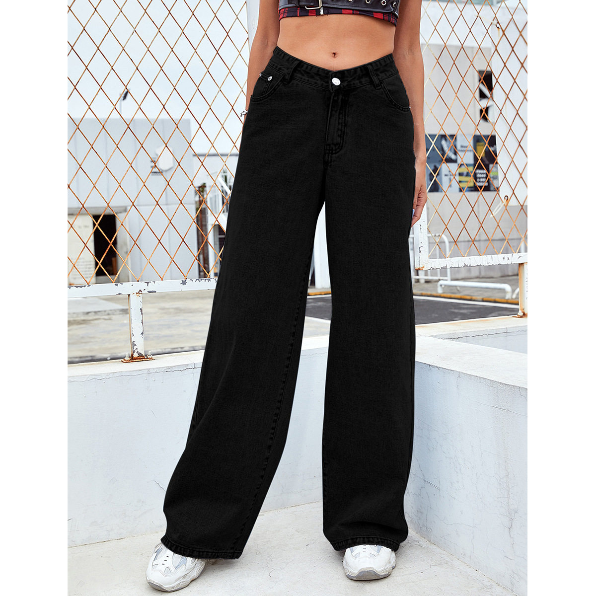 High Waisted Wide Leg Jeans for Women Fashionable Versatile Comfortable Casual Wear Ready to Ship